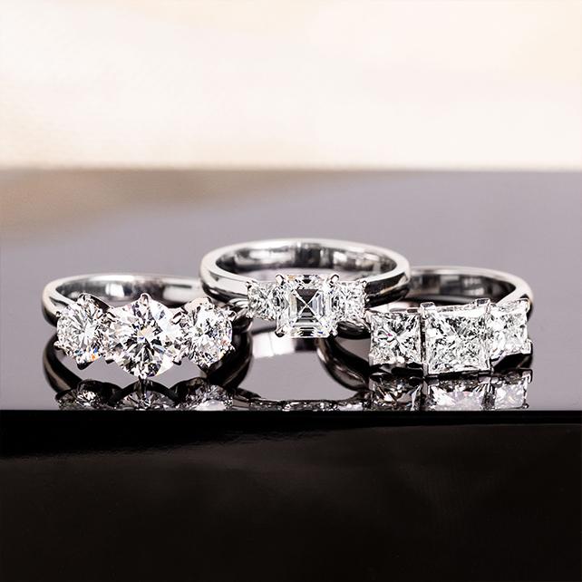 3 stone engagement rings