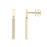 Diamond Bar Drop Earrings