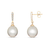 South Sea Pearl and Diamond Drop Earrings