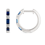 Sapphire and Diamond Hoop Earrings