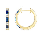 Sapphire and Diamond Hoop Earrings