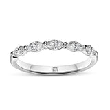 Shared Claw Marquise Diamond Wedding Band