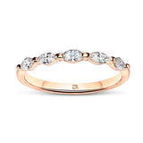 Shared Claw Marquise Diamond Wedding Band