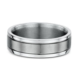 Two Tone Flat Profile Wedding Band