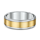 Two Tone Textured Finish Wedding Band
