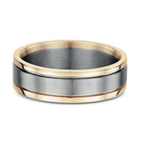 Two Tone Flat Profile Wedding Band