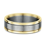 Two Tone Flat Profile Wedding Band