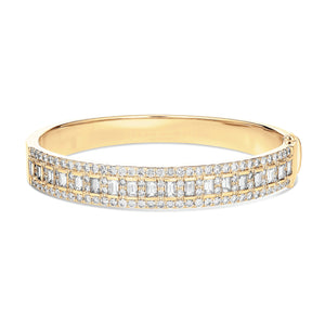 Round Brilliant and Baguette Feature Bangle