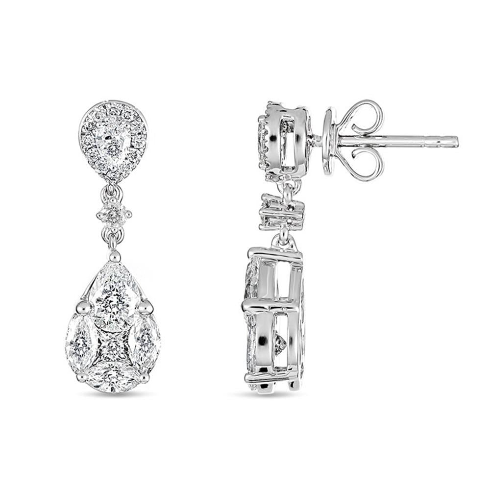 9k White Gold Drop Pearl Earrings  Chimere Pearls