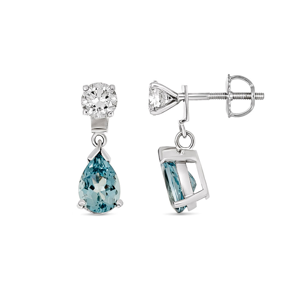 Aquamarine delicate orb earrings – Carousel Jewels