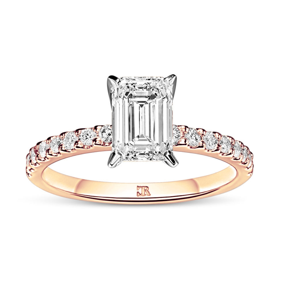 Ella Emerald Cut Solitaire Diamond Ring With Fine Band – Charles