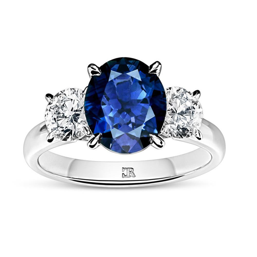 Antique Sapphire and Diamond Three-Stone Ring, 5.47ct, C.1900