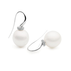 Kailis Jewellery - Shimmer Tranquility French Hook Earrings - White Gold & Diamonds