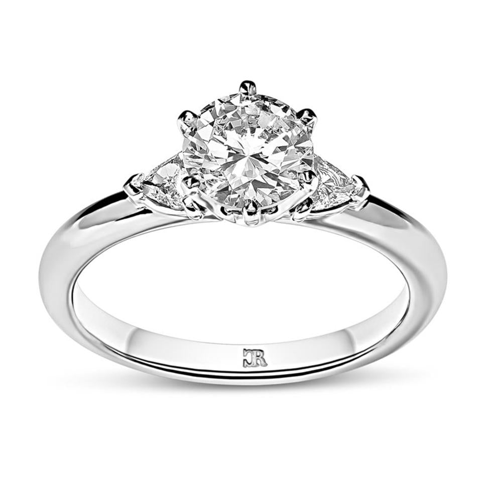 Trill - Three Stone Round Brilliant & Trilliant Cut Diamond Ring ...