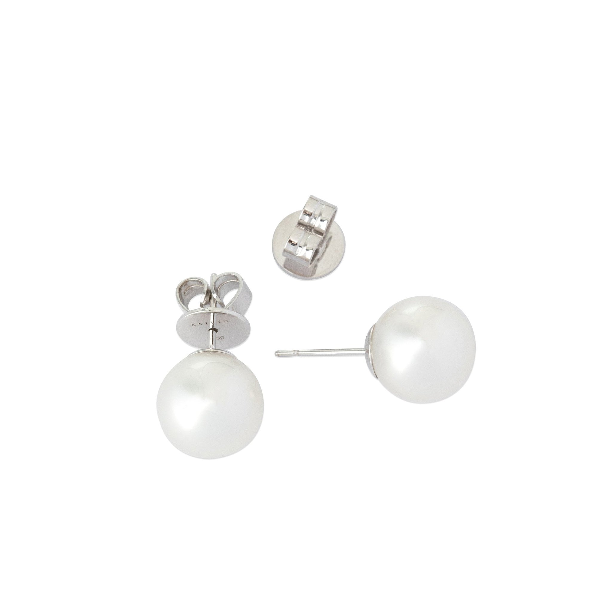 White Gold Pearl Studs